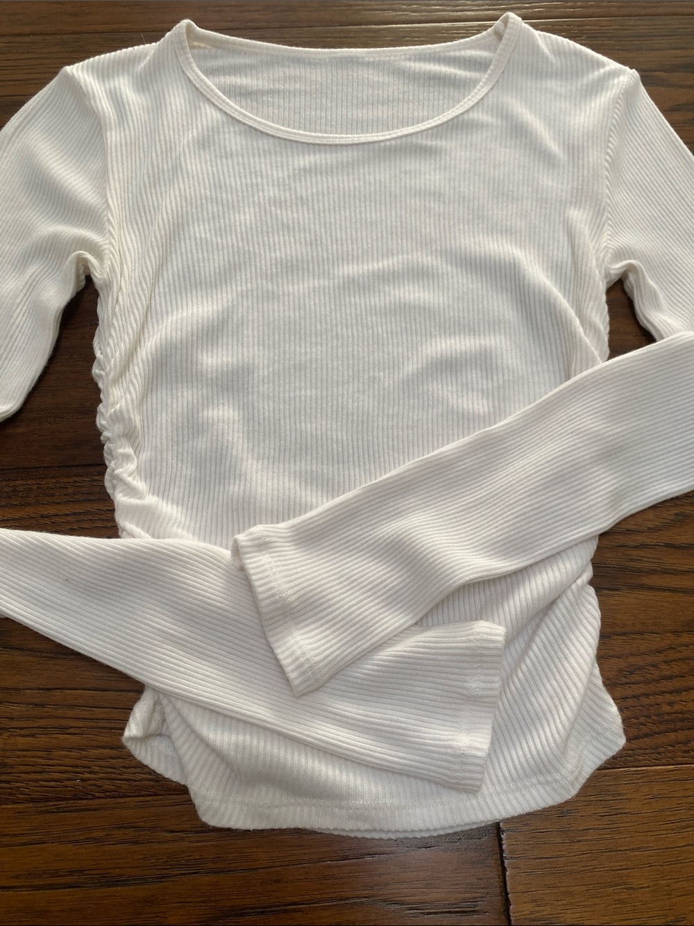 ALO Yoga Gather White Ribbed Long Sleeve Crew Top - Picture 7 of 11